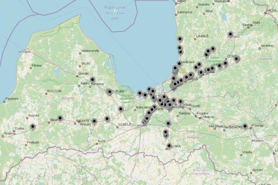 IESKATIES! Publicēta jauna Latvijas autoceļu Melno Punktu karte