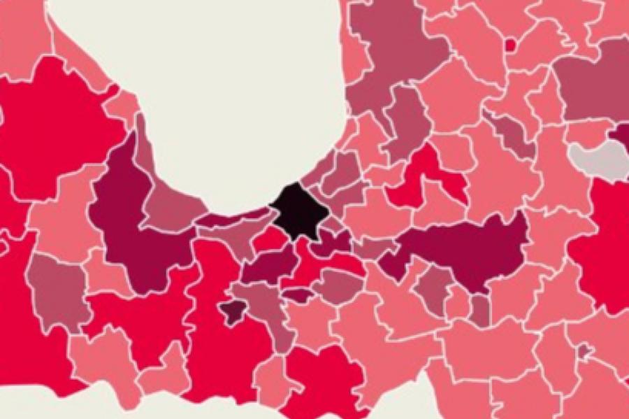 Kāda pašlaik izskadās Covid-19 saslimšanas novadu karte (+INFOGRAFIKA)