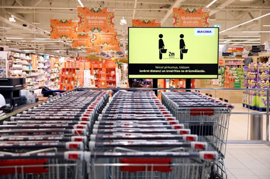 Lokdauna laikā pārtikas veikaliem ļaus strādāt līdz plkst.19