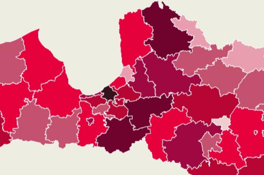 Kā otrdienas rītā izskatās Covid-19 saslimšanas novadu karte (+INFOGRAFIKA)