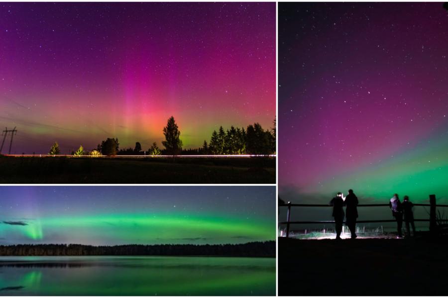 FOTO. Visās Latvijas malās šonakt vērota iespaidīga Ziemeļblāzma