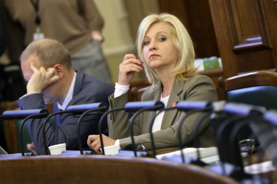 Bijusī Saskaņas Saeimas deputāte Ločmele krāmu tirdziņā pārdod traukus