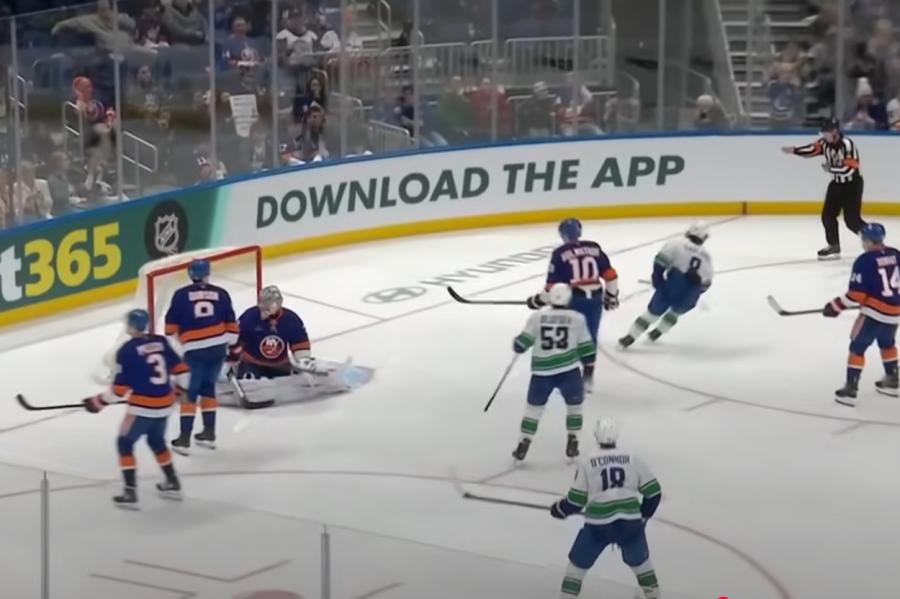Bļugers gūst vārtus «Canucks» uzvarā pār «Islanders» komandu (VIDEO)