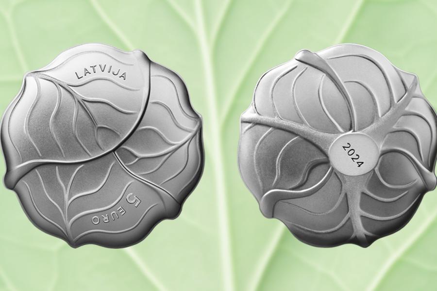 Monēta «Kāposts» kļuvusi par «Latvijas gada monētu 2024»
