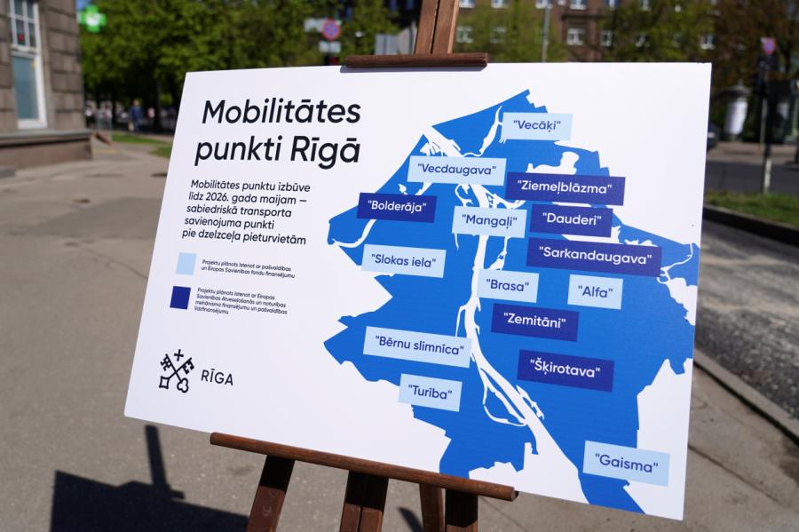 Šomēnes Rīgā sāks būvēt vēl astoņus mobilitātes punktus