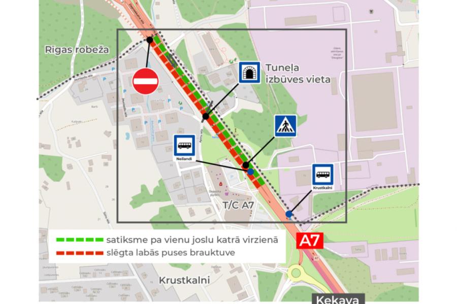 Pie Krustkalniem sāk būvēt tuneli zem Bauskas šosejas (+VIDEO)